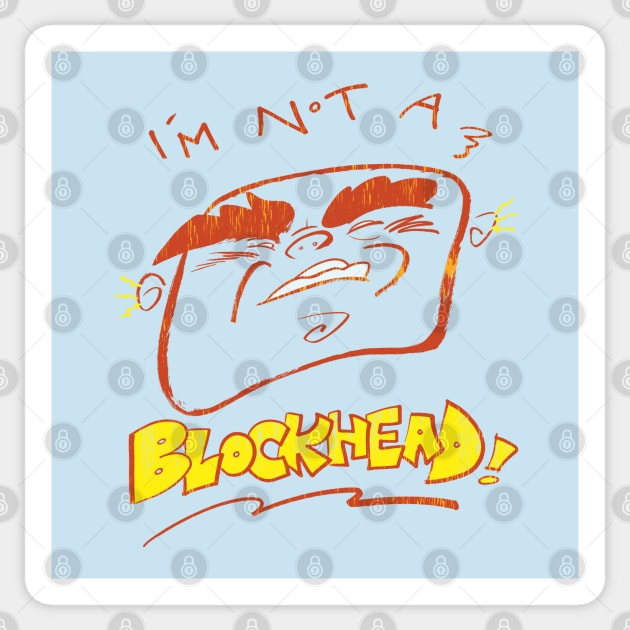 Blockhead Sticker by captainhuzzah